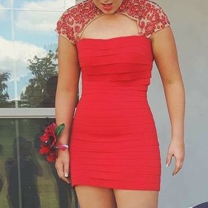 Sherri Hill Red One Piece Dress